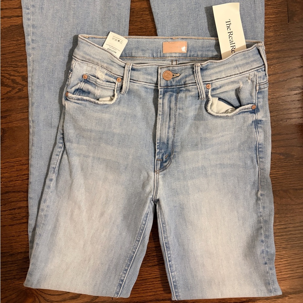 MOTHER Flare Jeans Raw Hem | Light Wash | Certified Pre-Owned